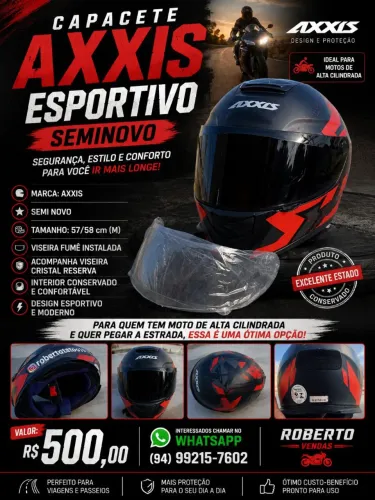 Vendo Capacete Esportivo da AXXIS Semi novo
