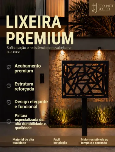 LIXEIRA PREMIUM FORJART DECOR