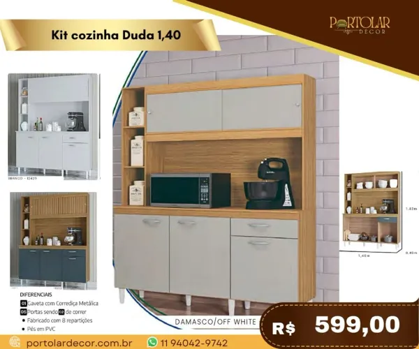 Kit cozinha Duda 1,40 - À pronta entrega 