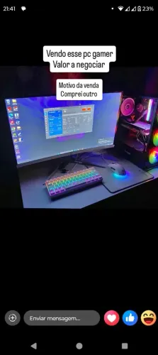 Pc gamer com monitor e periféricos