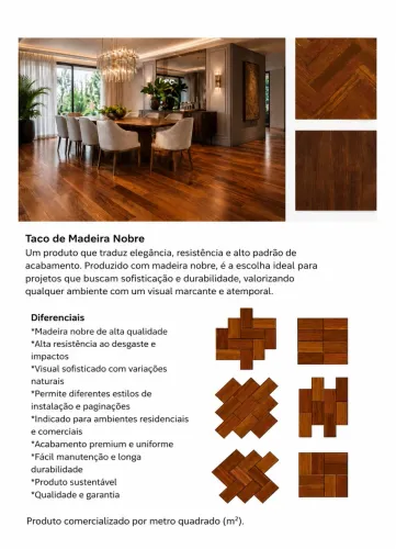 Piso Taco de Madeira Nobre. Elegância, Durabilidade e Qualidade Premium