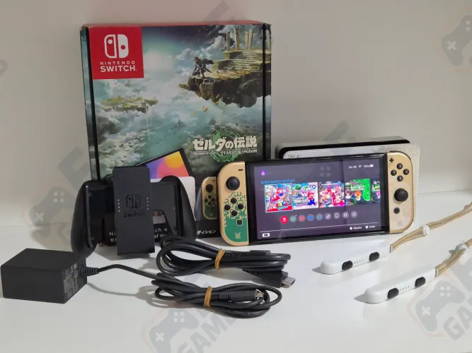 Nintendo Switch OLED Edição Zelda Desb Seminovo + SD 128GB | Aceito Cartão!!!