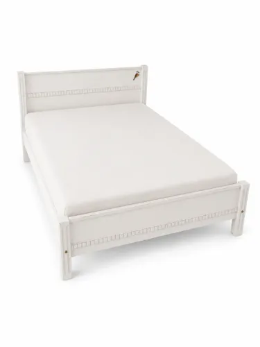 CAMA CASAL EM PÁTINA PROVENÇAL BRANCA