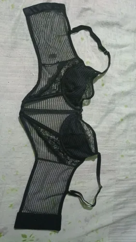 Cropped/ Corset Preto de tule e renda - Tam. P  - Sem Bojo