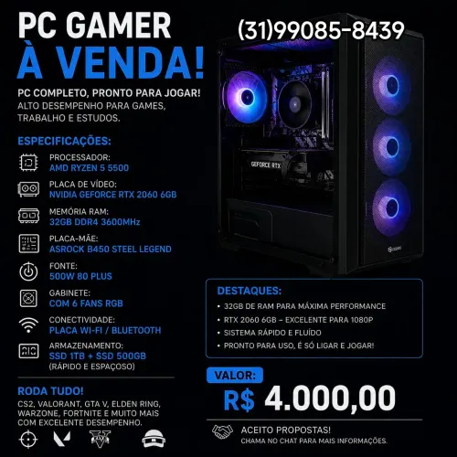 Pc gamer a venda(Aceito negociação)