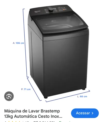 Máquina de lavar Brastemp cinza 12kg