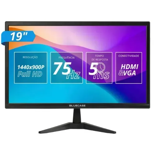 MONITOR 19" PRETO LED BM19G1HVW BLUECASE FRETE GRÁTIS EM MACEIÓ