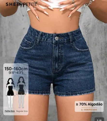 Short jeans escuro shein M