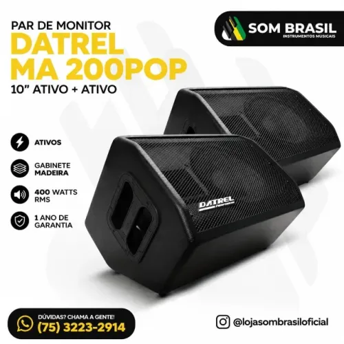 Kit Caixa De Monitor Datrel Ativa + Ativa Ma10-200 POP