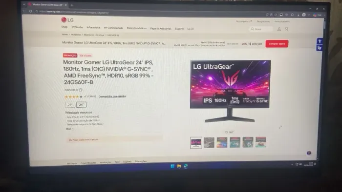 MONITOR GAMER ULTRAGEAR 24 180HZ (JÁ E O MENOR PREÇO) 
