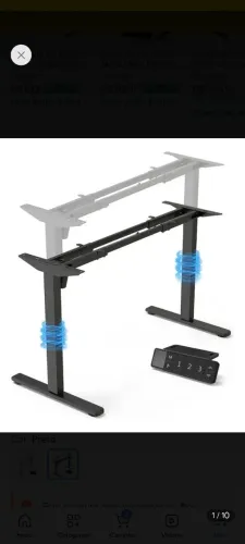 Estrutura De Mesa Elétrica Ergonômica C/ Regulagem Altura BlackAir Cor Preto