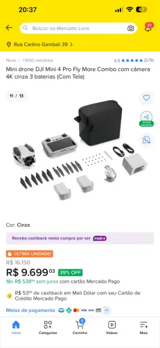 Drone mine 4 pro combo muito novo