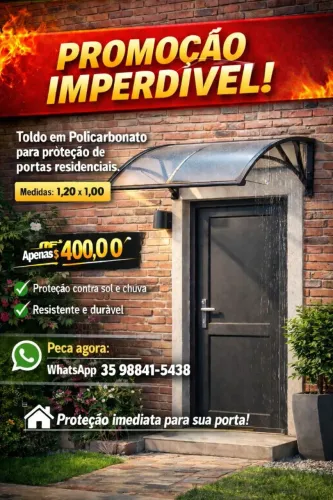 Toldo em Policarbonato para proteção de portas
