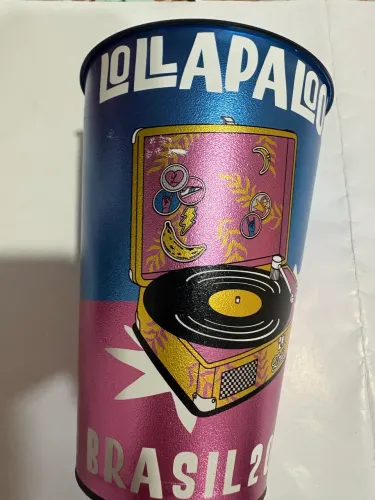 copo lollapalooza vitrola disco vinil