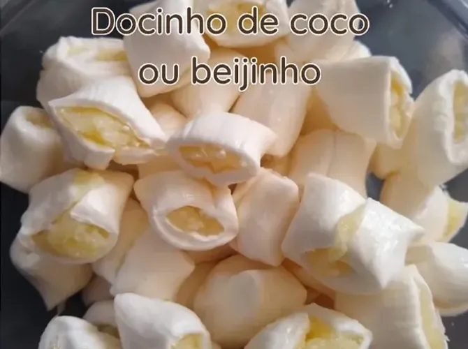 Balas de coco gelada artesanais