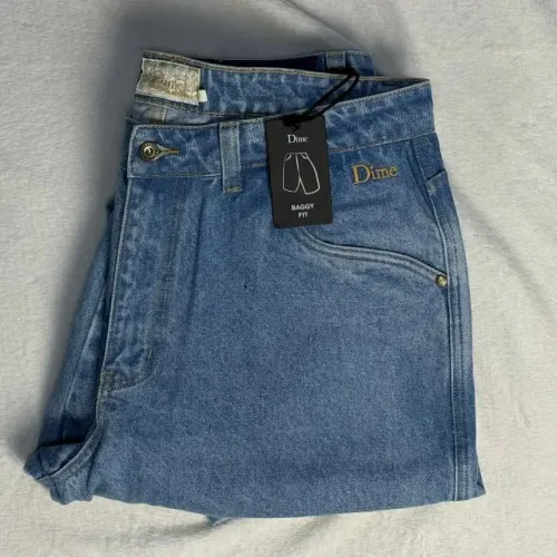 calça baggy jeans dime azul