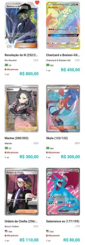 Cartas pokemon originais diversas