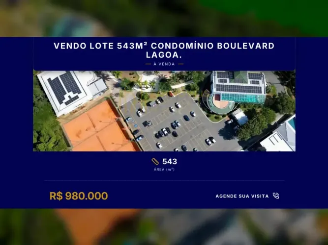 Lote em Condomínio com Clube de Lazer no Boulevard Lagoa, Serra