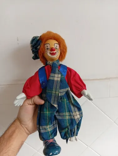 Boneco palhaço antigo cabeça porcelana 
