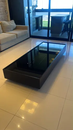 Mesa de Centro para Sala - Madeira - Vidro