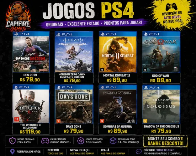 Jogos PS4 Originais | God of War | Witcher 3 | MK11