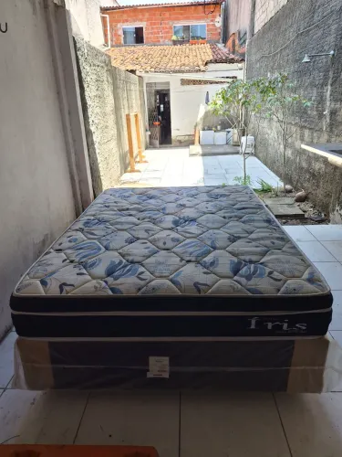 Conjunto Box Casal 138x188x66 Íris Zeflex (Azul)<br><br>0.0