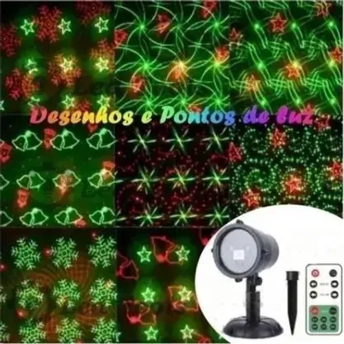 Projetor Natal Led Natalino Holográfico Laser Espeto Jardim