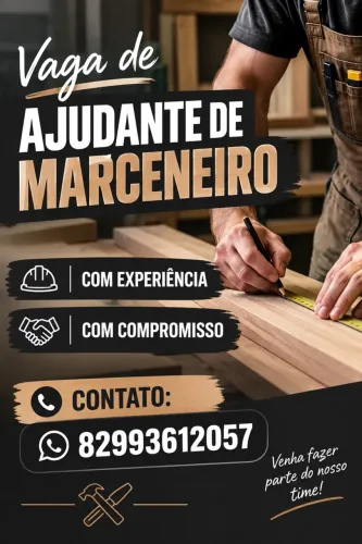 Preciso de ajudante meio oficial de Marcenaria