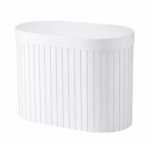 Mesa o oval ripada branca