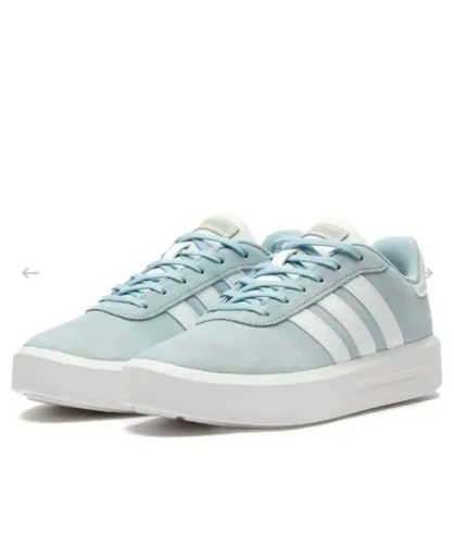 Tênis Adidas Court Platform Suede Feminino - Azul+Branco"
