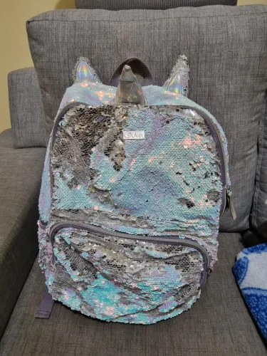 Kit de mochila + estojo + necesserie de unicórnio