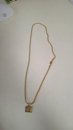 Corrente elo baiano 3mm 70cm com 10 milésimos em ouro 18k