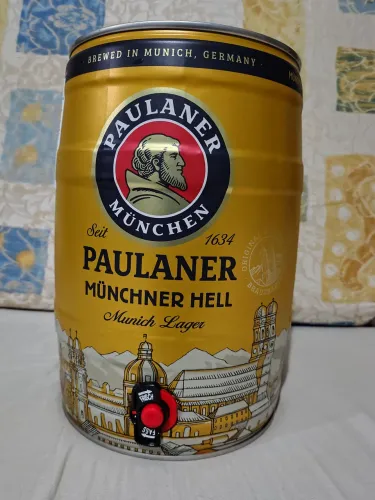 Barril Paulaner Cerveja Munich Lager Hell Puro Malte 5 Lts