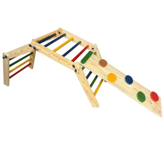 Triângulo Montessori Articulavel Duplo Com Rampa Colorida
