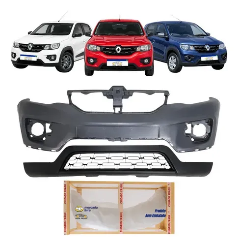 Kit Spoiler Parachoque Dianteiro Kwid 2017 18 19 20 21 2022 Preto