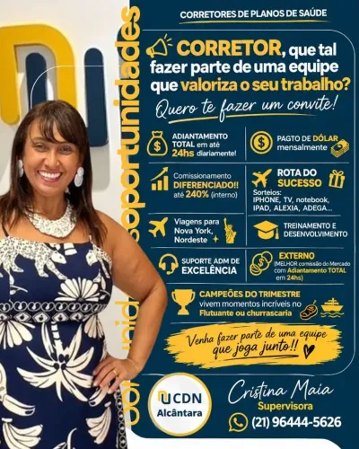Vaga para Corretor/Consultor de planos de sáude e seguros.
