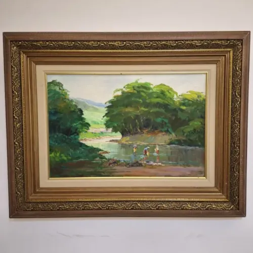 LINDO QUADRO PINTURA A ÓLEO USADO, EXCELENTE PREÇO
