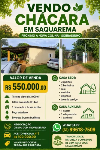 Chácara em Saquarema (próximo a Nova Colina - Sobradinho)