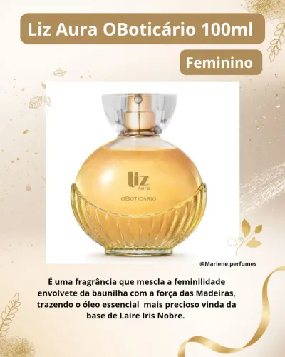 Liz Aura  desodorante colônia feminino- O Boticário 100ml 