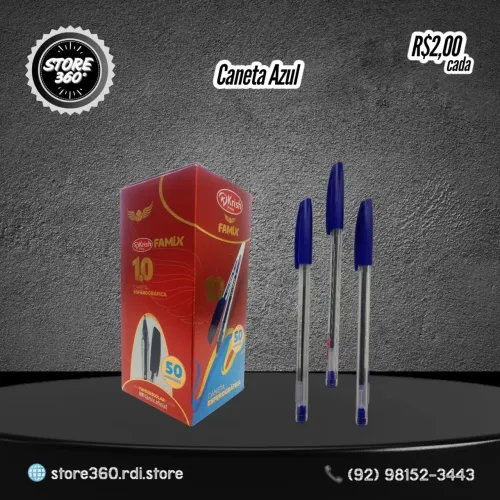 Caneta Preta e Azul