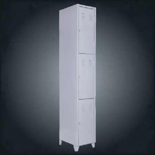 ROUPEIRO DE AÇO C/ 3 PORTAS MÉDIAS C/ PITÃO P/ CADEADOS