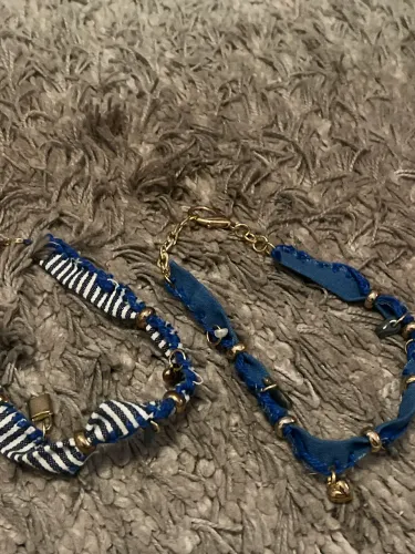 Artesanato : Pulseiras ou colares de tecido feitas a mão. 