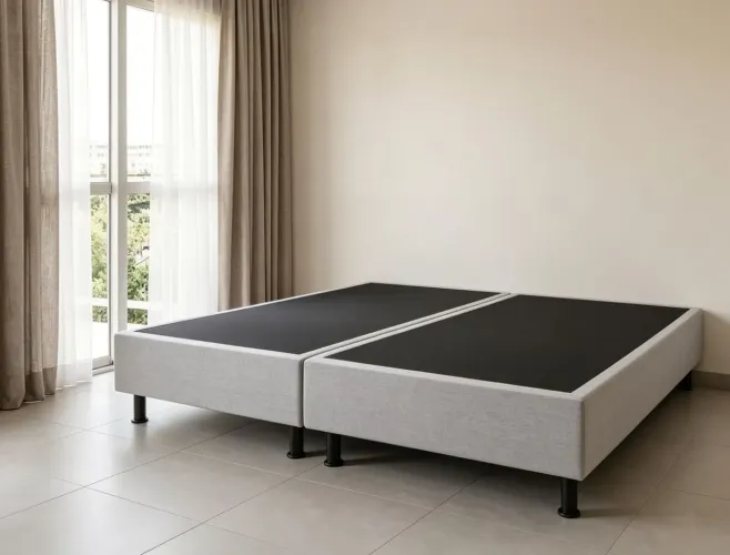 Cama Box base King size em LINHO.Entrego