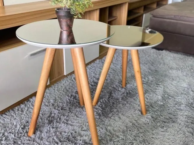 Mesa de Apoio e Centro Sparta c Espelho Frete Grátis - Até 12x 
