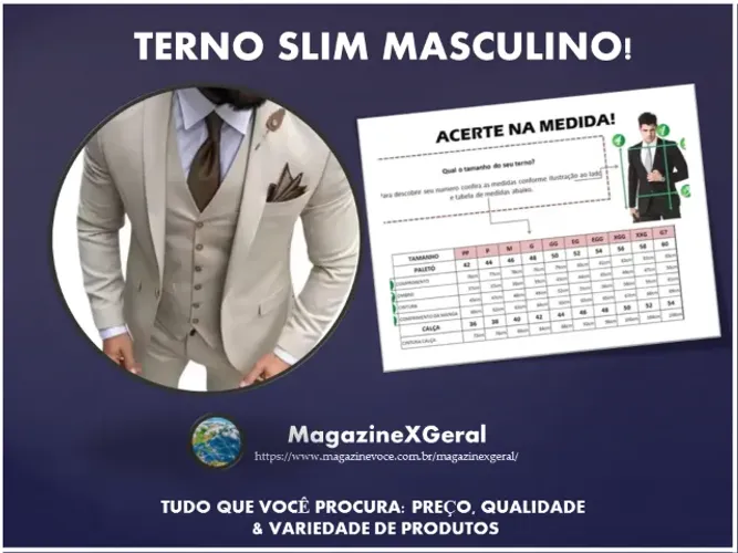 Terno Slim Masculino Oxford Bege - Paletó+Calça+Barato - Terra Forte Ternos