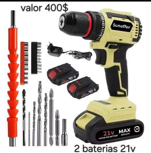 Parafusadeira e furadeira 21v com Impacto 2 baterias motos brushless entregamos