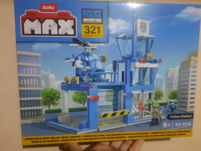 Bloco de montar zuru max 321 peças policiais station Mesmo encaixe do lego.