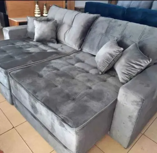Sofa cama veludo cinza / pronto entrega