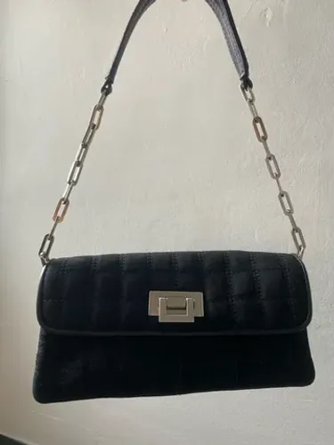 Bolsa preta couro legítimo datelli 