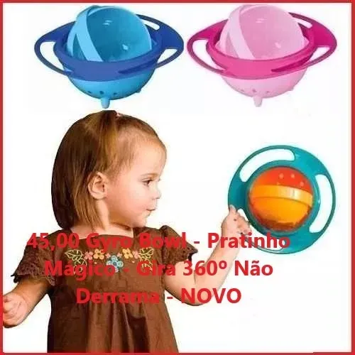 Gyro Bowl - Pratinho Mágico - Gira 360º Não Derrama - NOVO